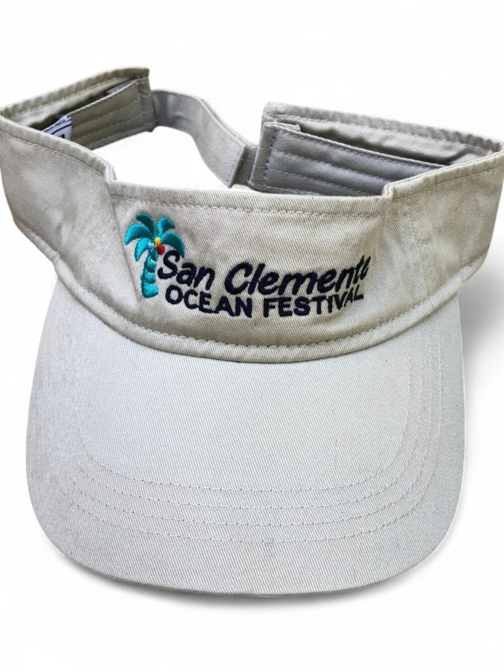 Vintage ANVIL San Clemente Ocean Festival Visor Hat Men's Khaki One Size Cap